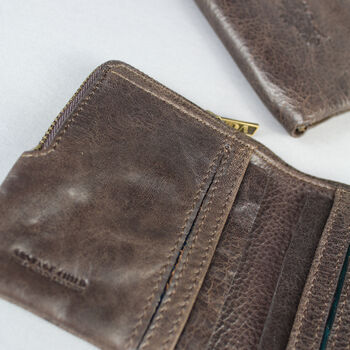 'Lander' Men's Leather Bi Fold Wallet In Chestnut, 11 of 12