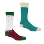 Tri Teal And Snowflake White Men's Socks Bundle, thumbnail 1 of 5