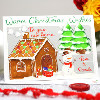 Gingerbread House 'New Home' First Christmas Card, 2 of 5