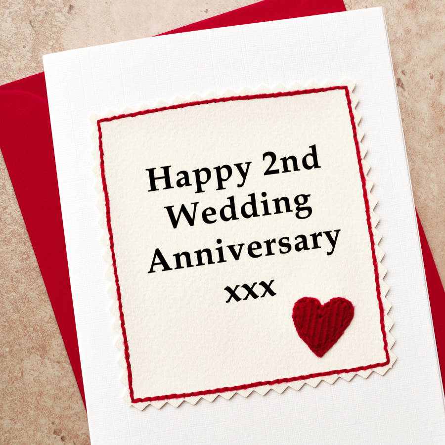 handmade 2nd  wedding  anniversary  card by jenny arnott 