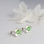 May Birthstone Emerald Cz Silver Stud Earrings, thumbnail 1 of 2