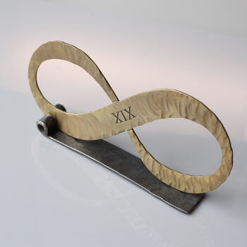 19th Anniversary Bronze Infinity Symbol. Hand Forged Bronze Keepsake, 4 of 9