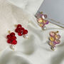 Scarlet Grape Cluster Pearls Earrings, thumbnail 3 of 7