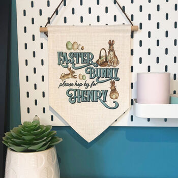 Personalised Easter Bunny Stop Here Sign Banner, 7 of 10