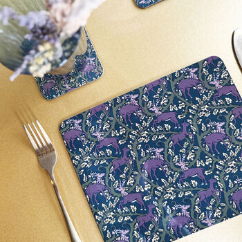 The Jewel Wild Deer Set Of Four Placemats, 2 of 2
