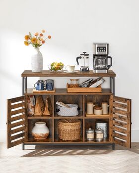 Floor Cabinet With Shelves And Louvred Doors, 3 of 8