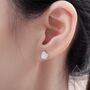 Sterling Silver Green Opal Heart Stud Earrings, thumbnail 6 of 11