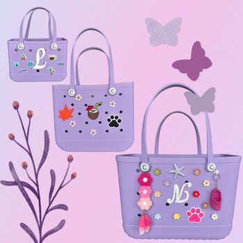 Trendy Charm Tote Bags, Name Initial Charm, Gifts For Her/ Mum, 7 of 12