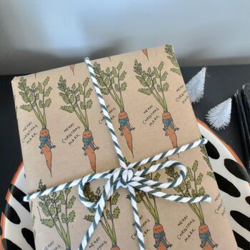 Personalised Carrot Christmas Wrapping Paper Set, 4 of 5