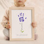 Gift For Dad, Personalised Father's Day Card, Nursery Art Baby Name And Flower Handprint, thumbnail 10 of 10