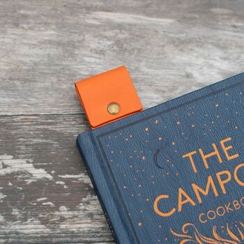 Personalised Orange Leather Bookmark, 3 of 7