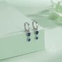 Tiny Double Sapphire Blue Cz Huggie Hoop Earrings, thumbnail 7 of 11