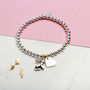 Personalised Bunny Rabbit Charm Bracelet Gift For Girls, thumbnail 3 of 5