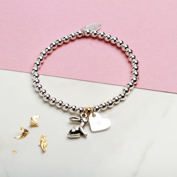 Personalised Bunny Rabbit Charm Bracelet Gift For Girls, 3 of 5