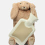 Brown Bunny Personalised Hot Water Bottle, Gift Boxed, thumbnail 3 of 7