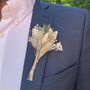 Eucalyptus And Grey Dried Flower Buttonhole, thumbnail 1 of 2