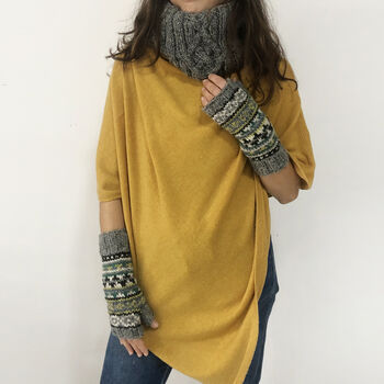 Fair Trade Luxury Soft Fine Knit Merino Cowl Poncho, 12 of 12