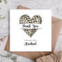 Leopard Print Heart Thank You Card, thumbnail 2 of 4