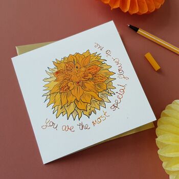 Personalised Dahlia Flower Embellished Card, 5 of 7