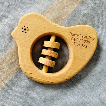 Personalised Eco Friendly Baby Rattle, 2 of 9