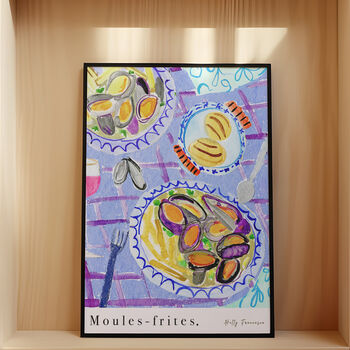 'Moules Frites' French Mussels And Chips Art Print, 4 of 6