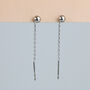 Sterling Silver Simple Ball Threader Earrings, thumbnail 1 of 6