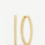 Women's Sparkling Tennis Hoop Earrings In Gold, thumbnail 1 of 6