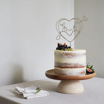 Cupid Heart Personalised Wedding Cake Topper, 3 of 7