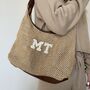 Personalised Patch Mesh Straw Shoulder Bag, thumbnail 1 of 2