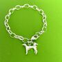 Personalised Sterling Silver Greyhound Charm Bracelet, thumbnail 1 of 3