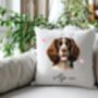 Personalised Springer Spaniel Hearts Cushion Cover Gift, thumbnail 1 of 2