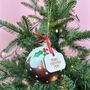 Personalised Glass Christmas Pudding Bauble, thumbnail 1 of 2