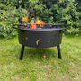Sun And Moon Fire Pit With Spark Guard, Poker And Cover, thumbnail 1 of 12