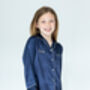 Personalised Girl's Navy Satin Pyjama's, thumbnail 6 of 9