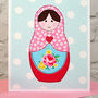 'Russian Doll' Personalised Girls Birthday Card, thumbnail 4 of 4