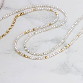 Dainty Freshwater Pearl Beaded Necklace, 7 of 12