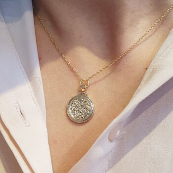 18k Gold Vermeil Plated Coin Necklace, 2 of 3