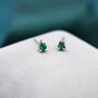 Extra Tiny Emerald Green Droplet Cz Stud Earrings, thumbnail 1 of 10