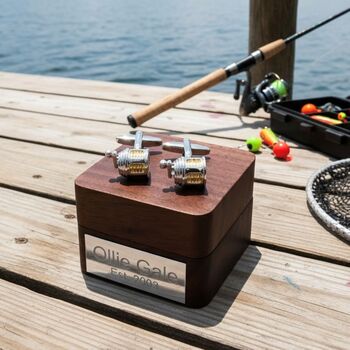 Personalised Fishing Reel Cufflinks, 6 of 10