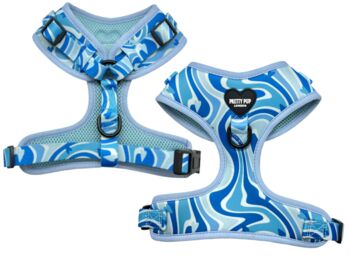 Blue 70s Swirl Pattern Dog Harness, 8 of 8
