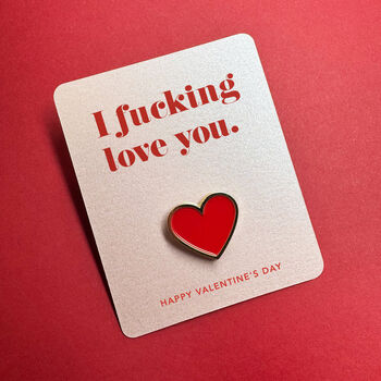 Naughty Heart Pin Badge Card, 2 of 12