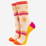 Women's Sunshine Stripe Bamboo Socks, thumbnail 2 of 4