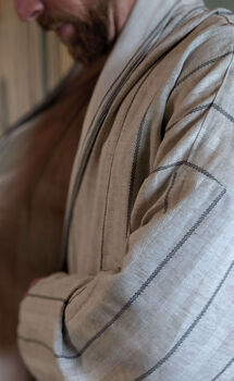 Organic Cotton Reversible Dressing Gown Robe Peach Cobbler, 11 of 12