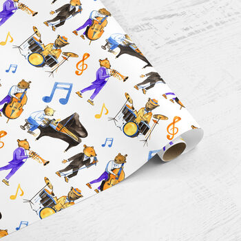 Music Jazz Band Wrapping Paper Roll Or Folded, 3 of 3