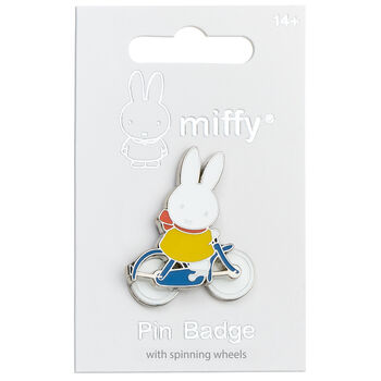 Miffy Spinning Wheels Bike Pin Badge, 5 of 5