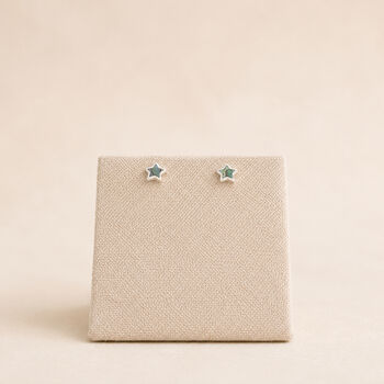 4mm Sterling Silver Abalone Star Stud Earrings, 3 of 7