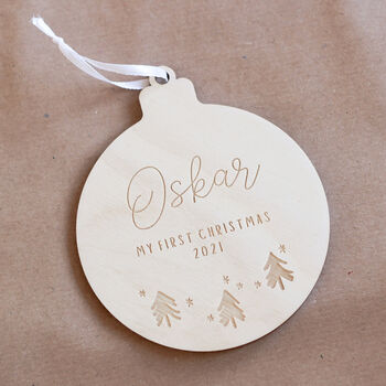 My First Christmas Personalised Tree Decoration, 3 of 4