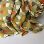 Scallops Print Scarf In Dusky Olive Green, thumbnail 3 of 3