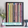 Personalised 25th Birthday Print Music Gift Year 2001, thumbnail 1 of 8