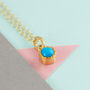 Turquoise December Birthstone Rose/Gold Plate Necklace, thumbnail 1 of 10